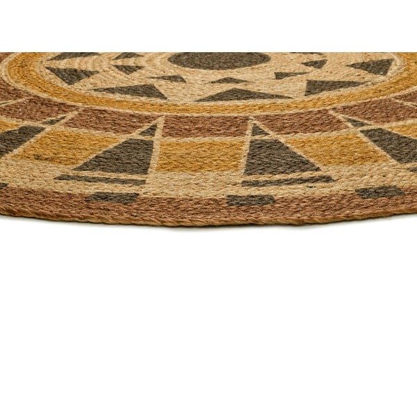 Tappeto rotondo arancione in iuta tessuto a mano ø 90 cm Tonga – Universal-image-2