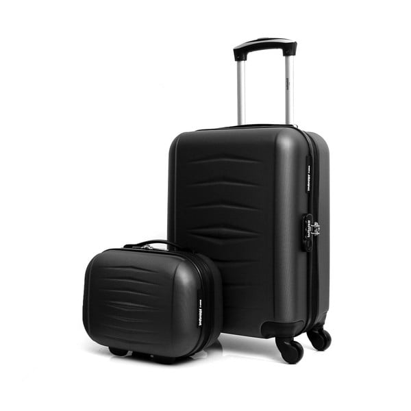 Set di 2 valigie da viaggio nere su ruote Oviedo - Infinitif-image-1