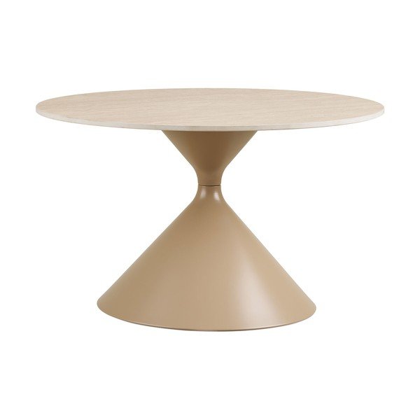 Tavolino da salotto rotondo beige con piano in ceramica ø 70 cm Annecy – House Nordic