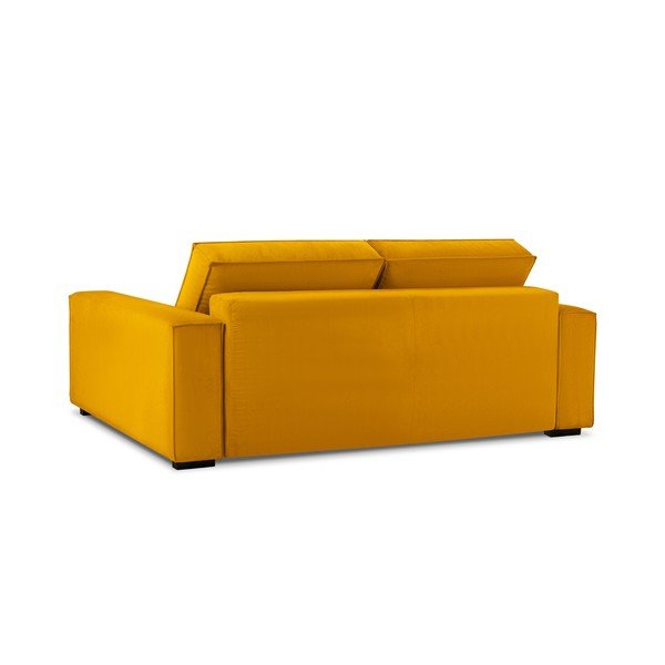 Divano letto in velluto a coste giallo Azalea - Mazzini Sofas-image-4