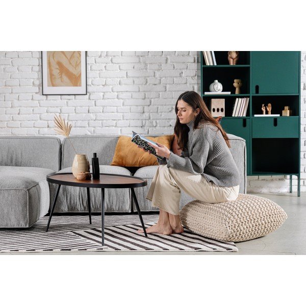 Pouf cuscino in maglia beige - Bonami Essentials-image-4