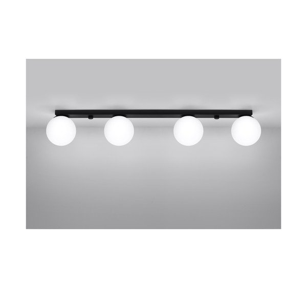 Plafoniera nera con paralume in vetro ø 12 cm Umerta – Sollux-image-3