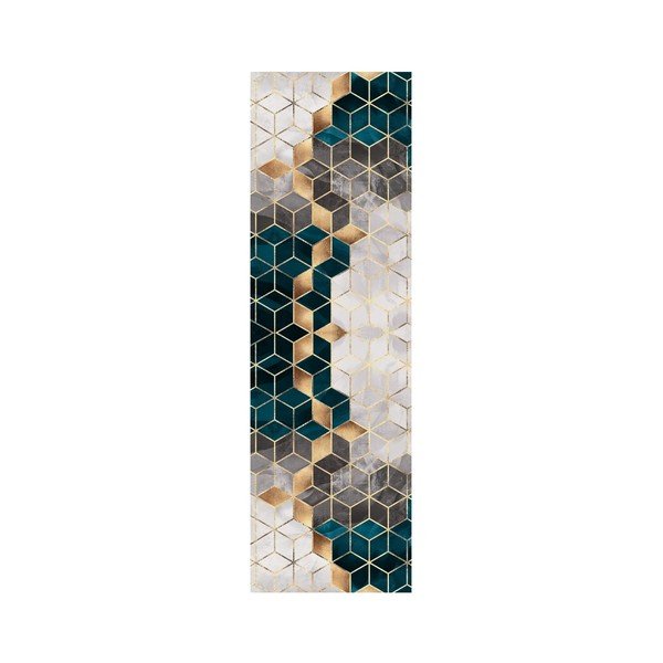 Tappeto turchese Optic, 80 x 200 cm - Rizzoli