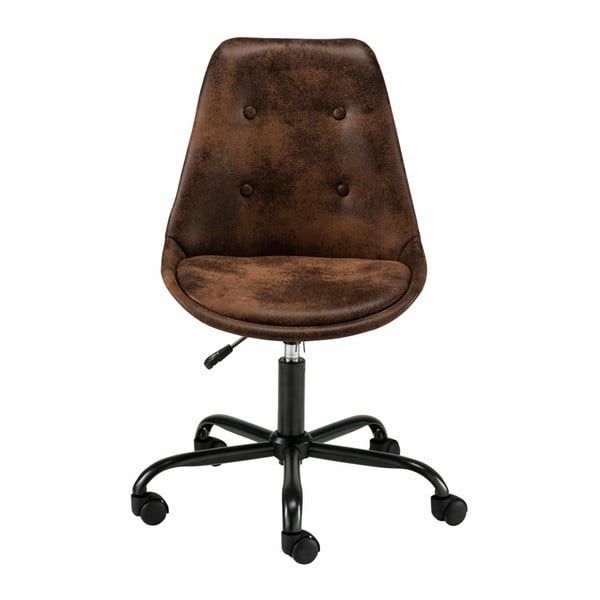 Sedia da ufficio marrone su ruote Dennis - Støraa-image-3