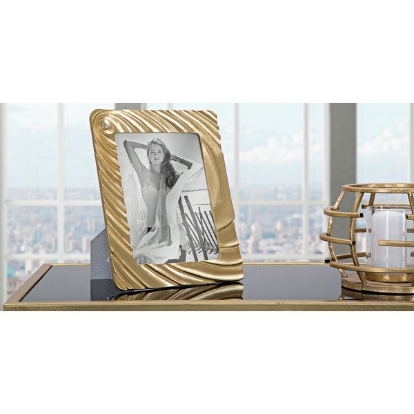 Portafoto a spirale Mauro Ferretti in oro, 21 x 26 cm - Mauro Ferretti-image-1