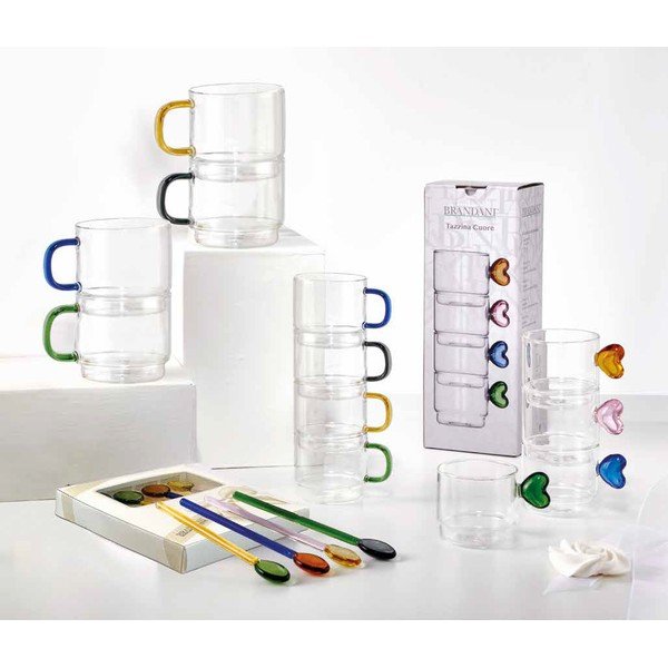 Posate in vetro 4 pz per 4 persone Rainbow – Brandani-image-1