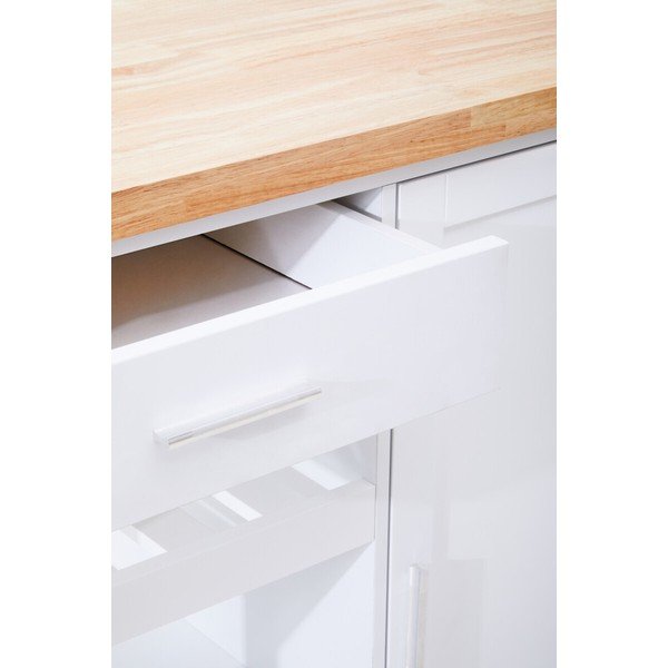 Tavolino da servizio in legno di cauciù massiccio su ruote 48x105 cm Frankfurt – Premier Housewares-image-2