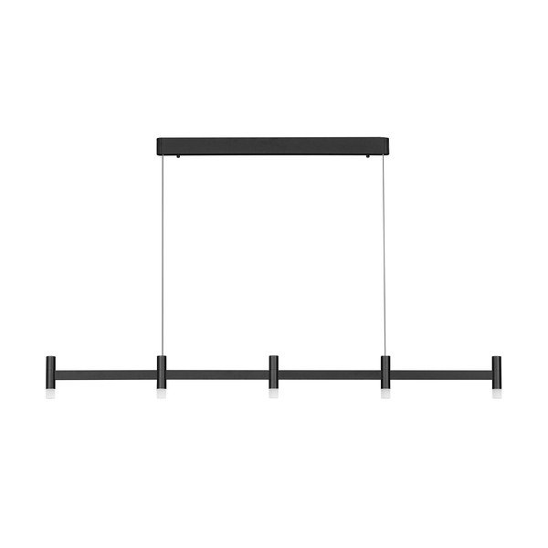Lampadario LED nero opaco in alluminio con paralume in vetro acrilico con intensità regolabile Poetic – Nova Luce