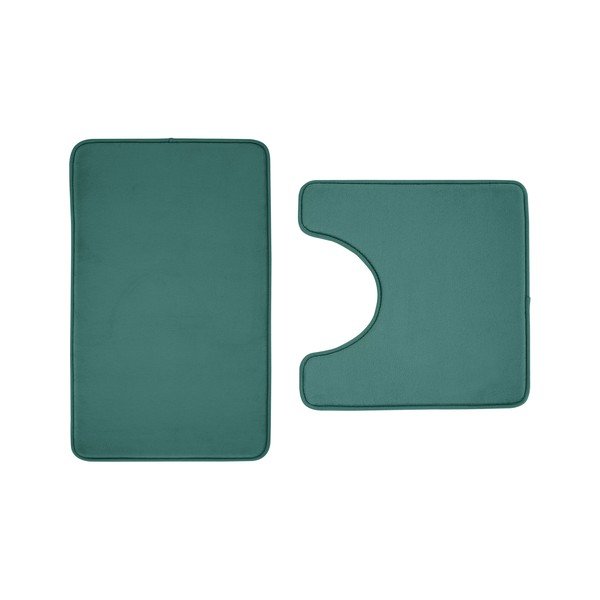 Set di tappetini per il bagno verdi in memory foam 2 pz per WC 50x80 cm Anti-Bacterial – Catherine Lansfield
