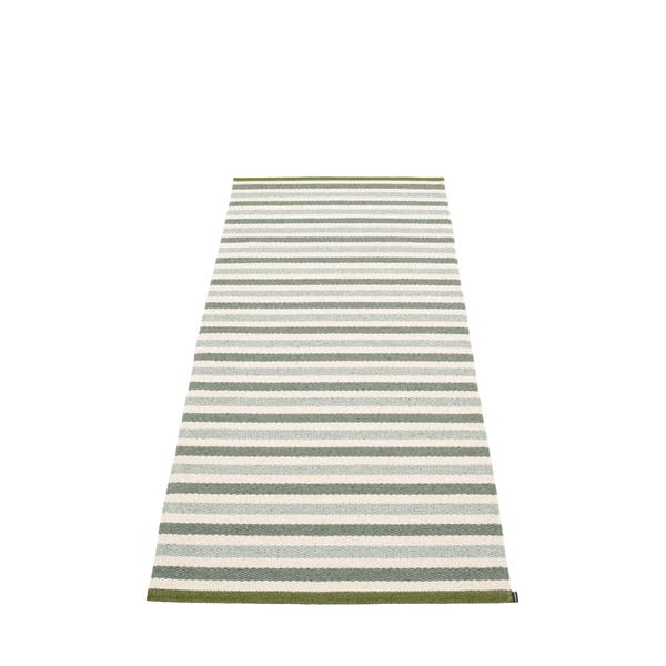 Passatoia da interno/esterno verde/color crema 85x200 cm Teo Sage – Pappelina