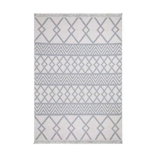 Tappeto in cotone bianco e grigio , 120 x 180 cm Duo - Oyo home