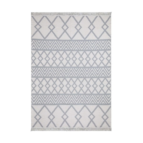 Tappeto in cotone bianco e grigio , 60 x 100 cm Duo - Oyo home