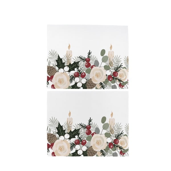 Set di 2 tovaglioli natalizi in cotone, 45 x 35 cm Fir Branches - Butter Kings-image-1