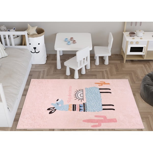 Tappeto per bambini rosa lavabile 100x160 cm Big Dreamer Camel – Vitaus-image-1