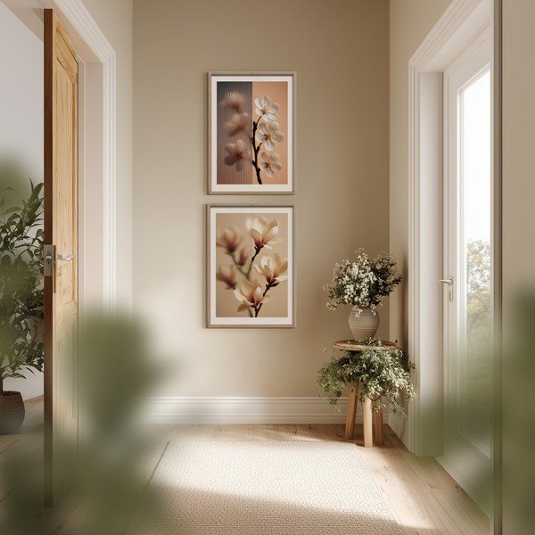 Dipinto stampato con cornice inclusa 50x70 cm Soft Magnolia – Styler-image-2