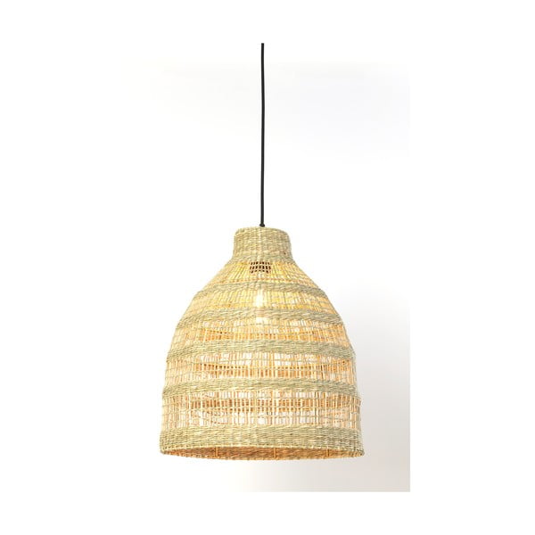 Lampadario in colore naturale con paralume in seagrass ø 38 cm Sagar - Light & Living-image-2