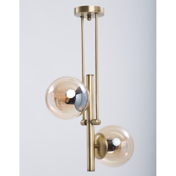 Plafoniera dorata con paralume in vetro ø 15 cm Libra – Squid Lighting-image-1