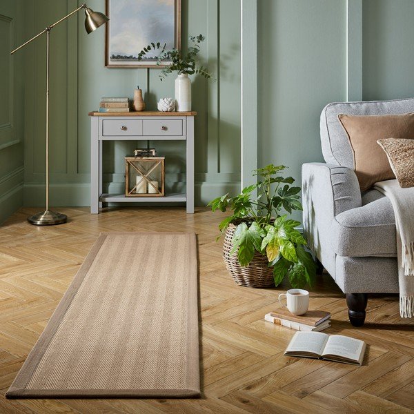 Passatoia di colore naturale in iuta 60x230 cm Kira – Flair Rugs-image-1