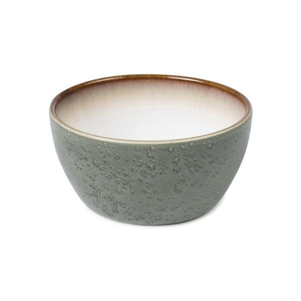 Ciotola in gres grigio-verde con smalto interno bianco crema Mensa, diametro 12 cm - Bitz-image-1