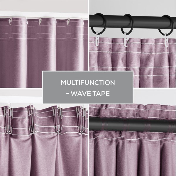 Tenda parzialmente oscurante rosa chiaro in velluto 140x270 cm Pleat – Restilo-image-2