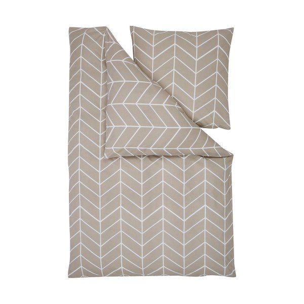 Biancheria da letto in flanella beige per letto singolo , 155 x 220 cm Yule - Westwing Collection