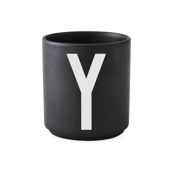 Tazza in porcellana nera Alphabet Y, 250 ml A-Z - Design Letters