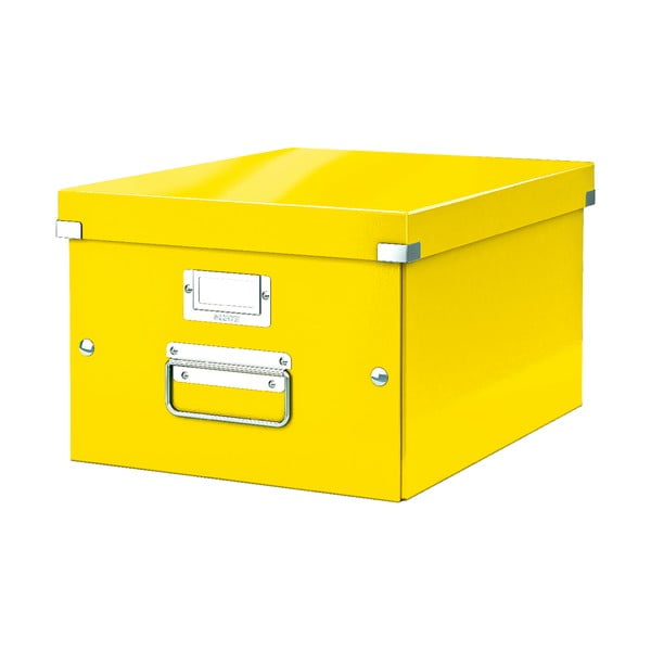 Scatola di cartone gialla con coperchio Click&Store - Leitz