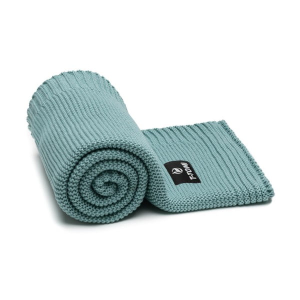 Coperta per neonati in maglia verde con contenuto di cotone, 80 x 100 cm Autumn waves - T-TOMI