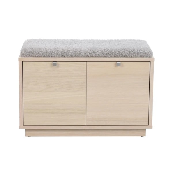 Scarpiera color naturale con panca grigia 70 cm Confetti - Rowico-image-2