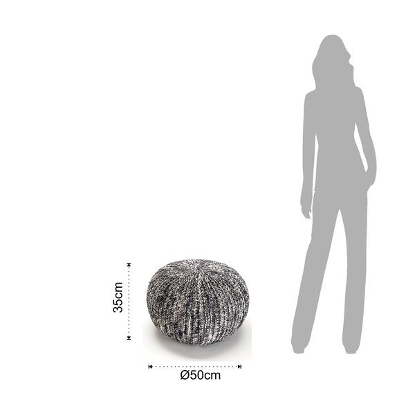 Pouf in cotone misto grigio - Tomasucci-image-1
