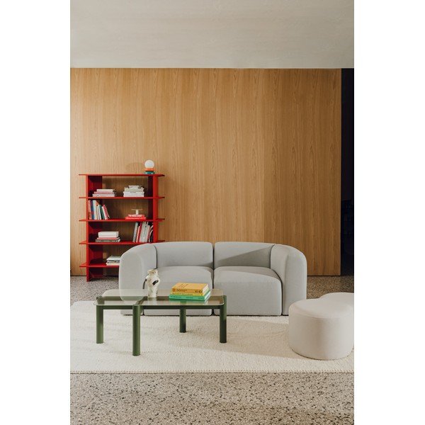 Tavolino da salotto verde con piano in vetro 55x105 cm Kob – noo.ma-image-3