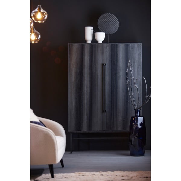 Credenza nera in legno di mango 120x180 cm Abage - Light & Living-image-1