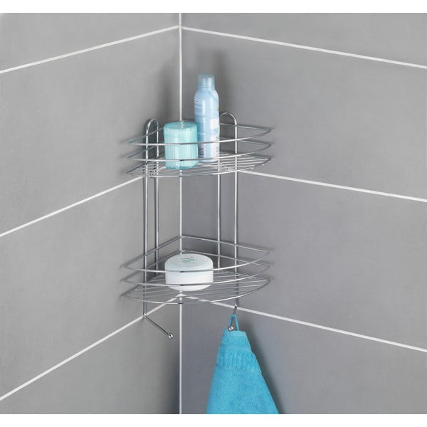 Mensola a muro angolare cromata a due livelli Exclusive - Wenko-image-1