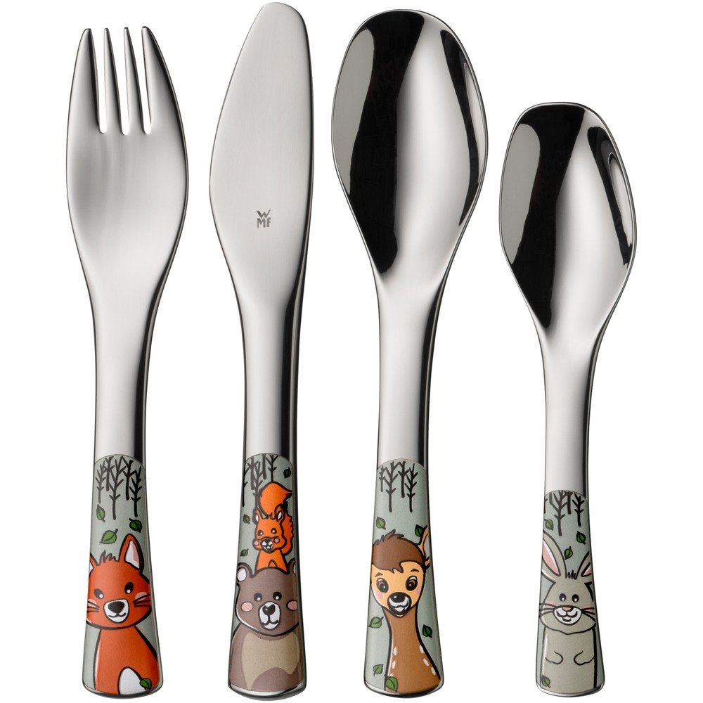 Posate per bambini argentata in acciaio inox 4 pz Forest Friends – WMF | Posate per bambini