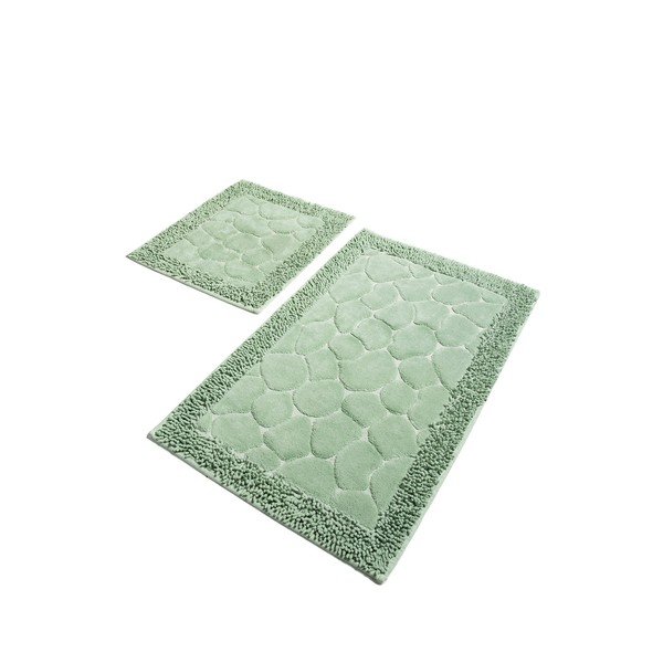 Tappetini da bagno verde chiaro in set da 2 100x60 cm Stone - Foutastic