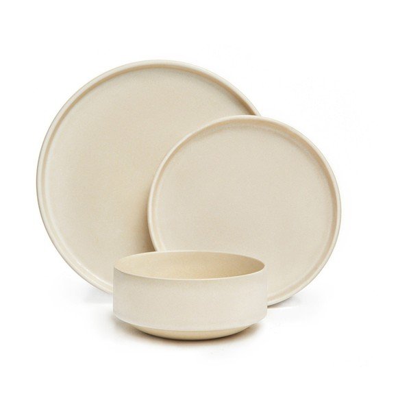 Set di piatti color crema in gres 18 pz Malia - Bonami Selection