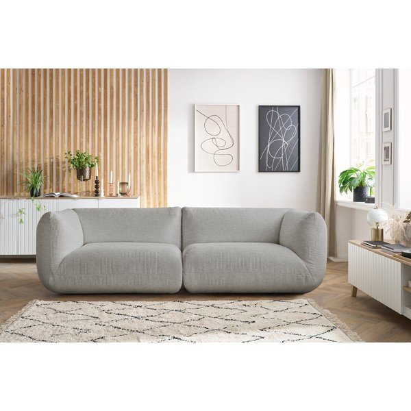 Divano in velluto a coste beige 260 cm Lecomte - Bobochic Paris-image-1