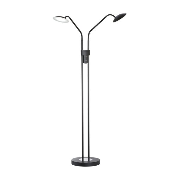 Lampada da terra dimmerabile a LED nera con paralume in vetro (altezza 135 cm) Tallri - Fischer & Honsel