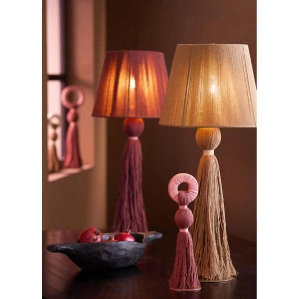 Lampada da tavolo marrone scuro con paralume in tessuto (altezza totale 58 cm) Espino – Light & Living-image-1
