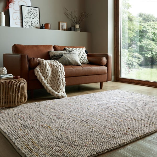 Tappeto crema tessuto a mano con lana 120x170 cm Minerals - Flair Rugs-image-1