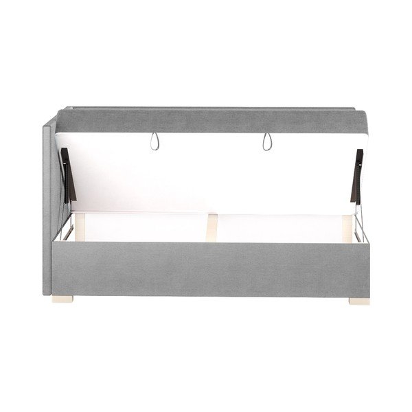 Letto da bambini con sponde grigio con contenitore con materasso incluso 90x200 cm Flexi – Ghado-image-4