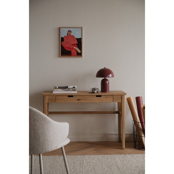 Tavolo consolle di colore naturale con piano effetto rovere 40x110 cm Garrison – Rowico-image-3