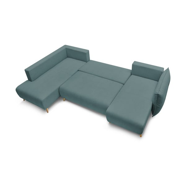 Divano letto angolare turchese (angolo sinistro/"U") Nessa - Bobochic Paris-image-4
