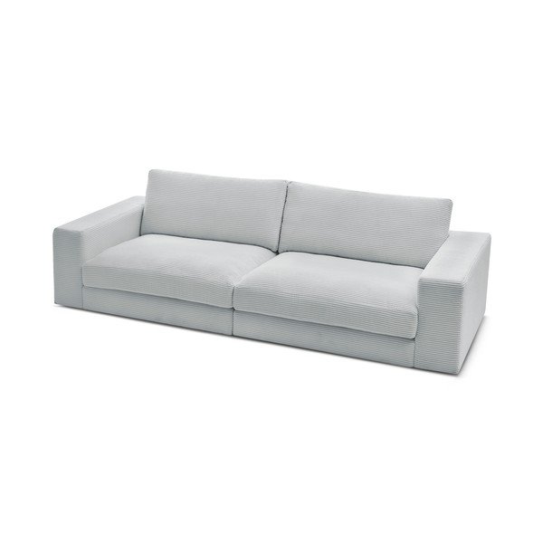 Divano grigio chiaro con rivestimento in velluto a coste 274 cm Leonard – Bobochic Paris-image-4