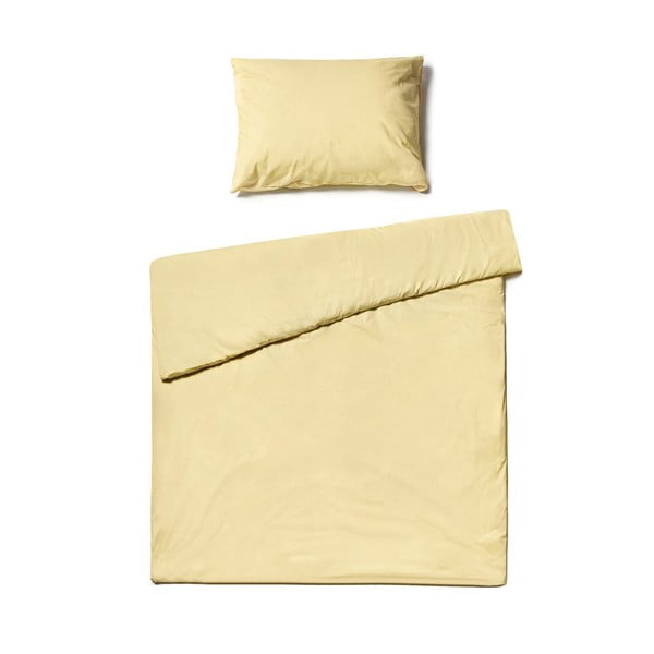Biancheria da letto singola in cotone giallo vaniglia , 140 x 220 cm - Bonami Selection