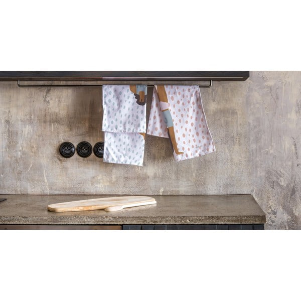 Set di 2 asciugamani da cucina in cotone bianco, 50 x 70 cm Yoga Day - Butter Kings-image-1