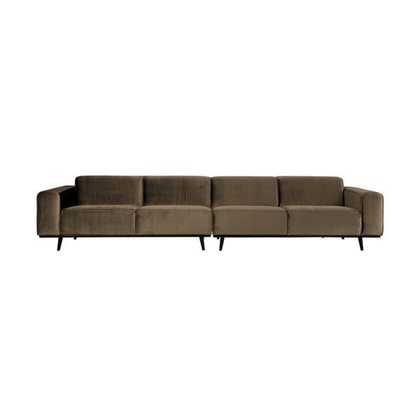 Divano Statement in velluto marrone, 372 cm - BePureHome