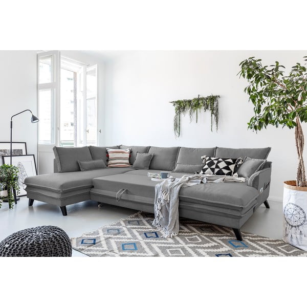 Divano letto a U grigio, angolo sinistro Charming Charlie - Miuform-image-4