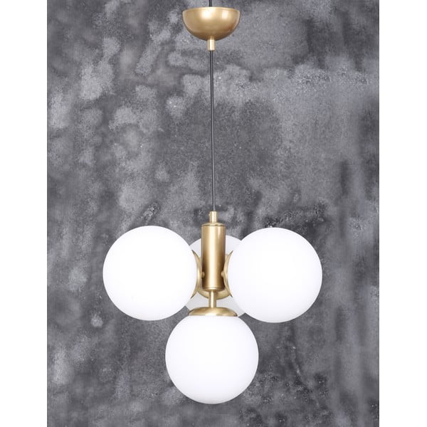 Lampada a sospensione con paralume in vetro oro e bianco ø 15 cm Hector - Squid Lighting-image-2