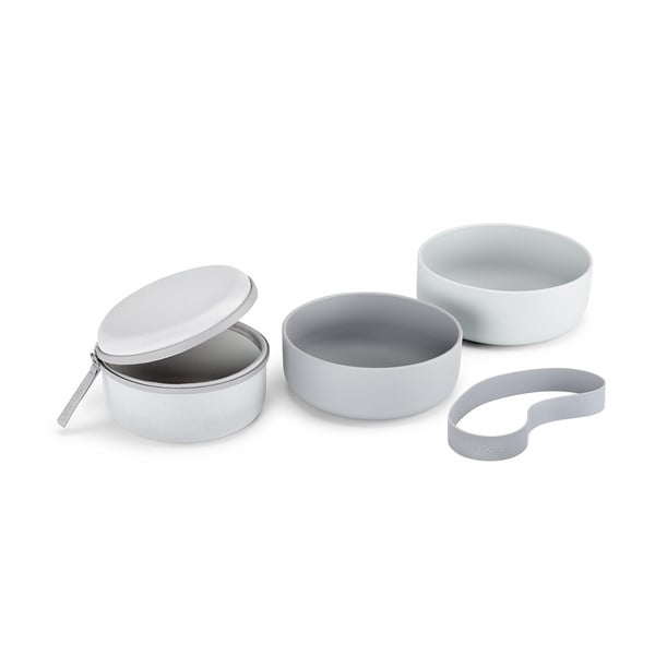 Set di ciotole da viaggio in silicone per cani ø 19 cm Bento Concrete/Slate - MiaCara